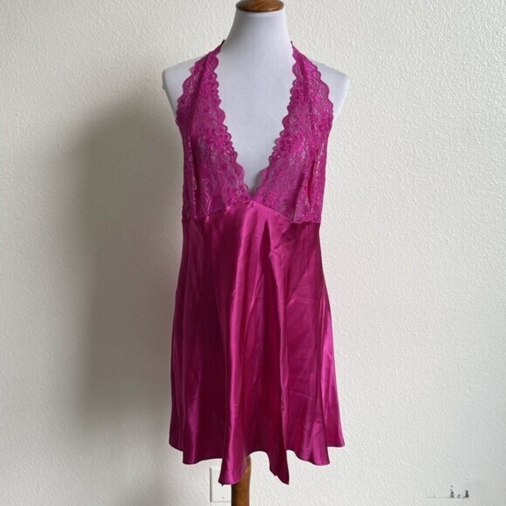 fredericks of hollywood Babydoll Teddy Womens XL Hot Pink Sexy Lingerie Dress